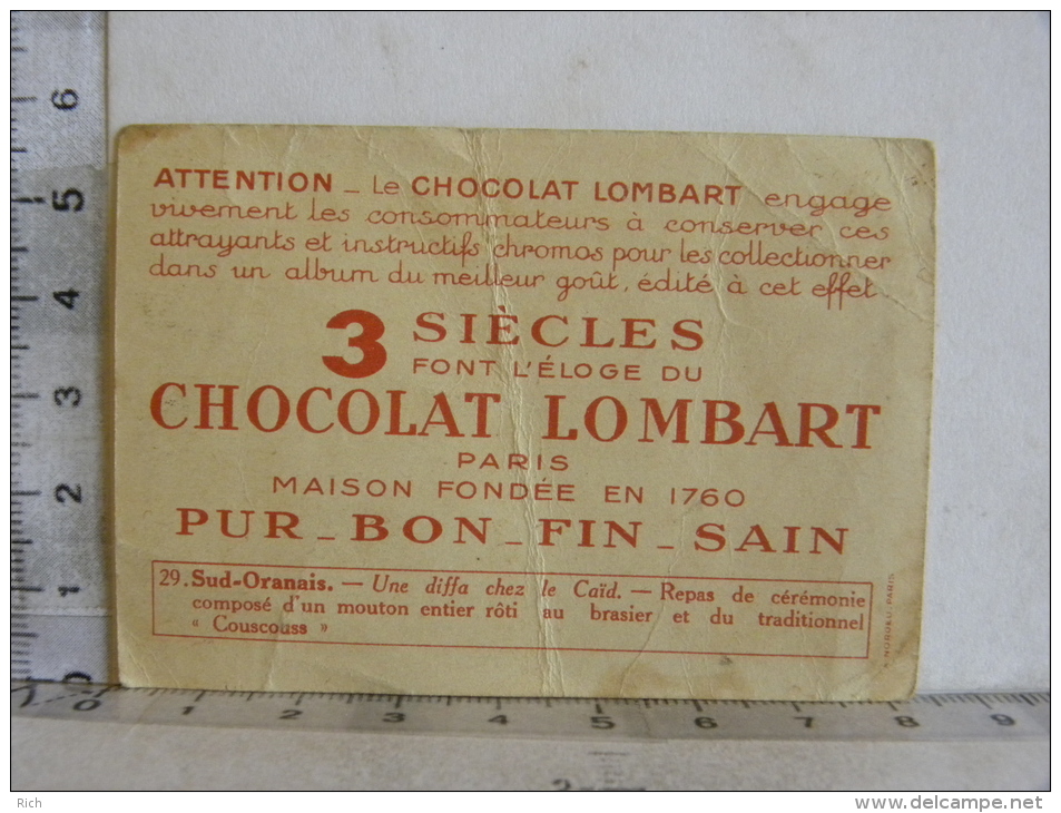Chromo Chocolat Lombart - Lot De 6 Petit Chromos - Lombart
