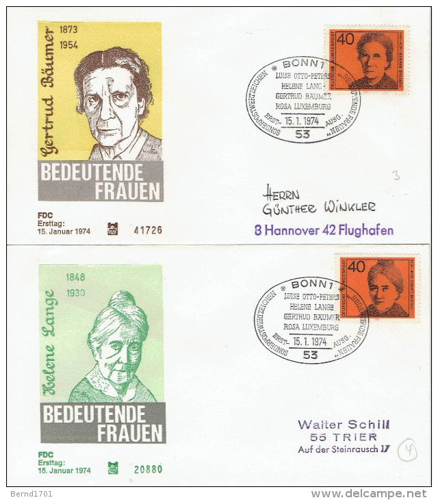 Germany - Mi-Nr 791/794 FDC (y808)- - 1971-1980