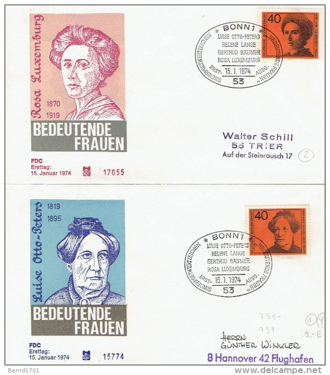 Germany - Mi-Nr 791/794 FDC (y808)- - 1971-1980