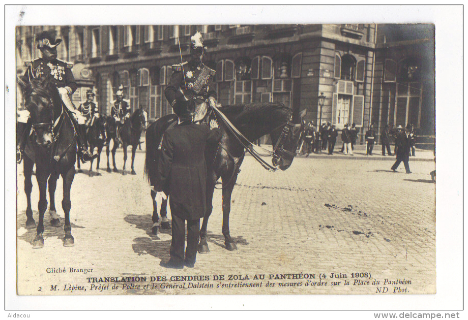 CPA PARIS TRANSLATION DES CENDRES DE ZOLA AU PANTHEON LE 4 JUIN 1908 - Other & Unclassified