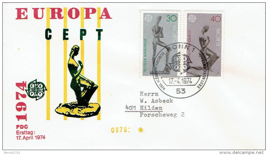 Germany - Mi-Nr 804/805 FDC (y819)- - 1971-1980