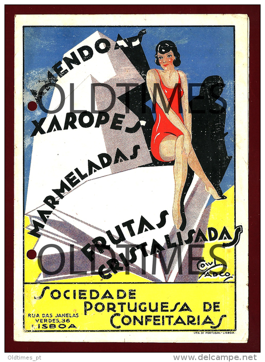 PORTUGAL - LISBOA - SOCIEDADE PORTUGUESA DE CONFEITARIAS - 1940 OLD ADVERTISING PRINT - Advertising