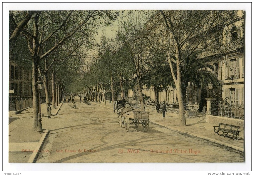 Ref 194 - NICE - Boulevard Victor Hugo (jolie Carte Avec Attelage) - Autres & Non Classés