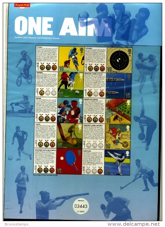 GREAT BRITAIN - 2010   OLYMPIC GAMES  II   COMMEMORATIVE SHEET - Feuilles, Planches  Et Multiples