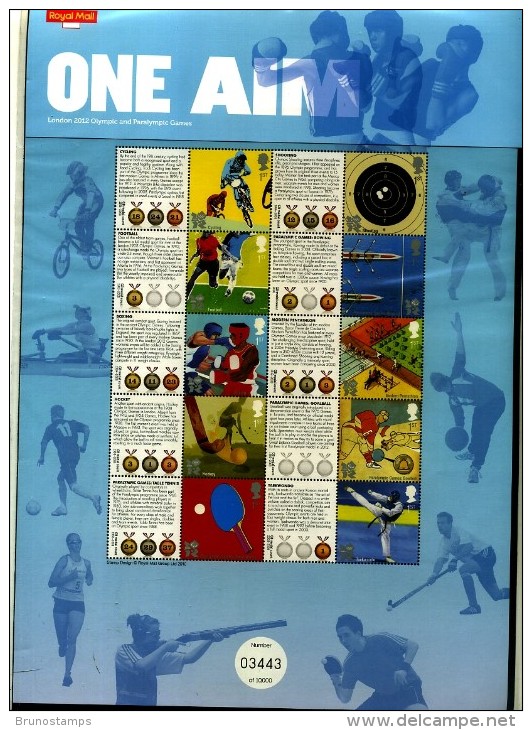 GREAT BRITAIN - 2010   OLYMPIC GAMES  II   COMMEMORATIVE SHEET - Fogli Completi