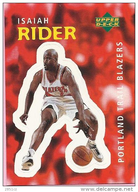 Sticker - UPPER DECK, 1997. - Basket / Basketball, No 98 - Isaiah Rider, Portland Trail Blazers - Sonstige & Ohne Zuordnung