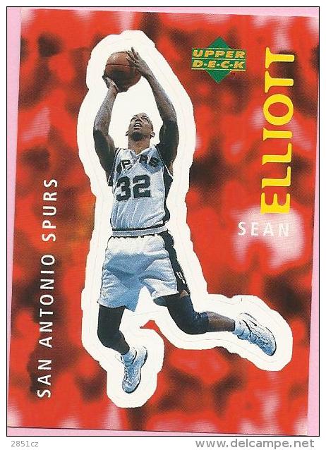 Sticker - UPPER DECK, 1997. - Basket / Basketball, No 122 - Sean Elliott, San Antonio Spurs - Altri & Non Classificati