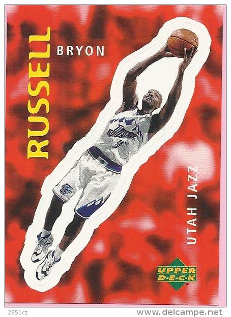 Sticker - UPPER DECK, 1997. - Basket / Basketball, No 146 - Bryon Russell, Utah Jazz - Sonstige & Ohne Zuordnung