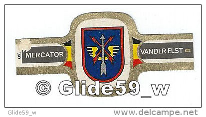 Bague De Cigare MERCATOR - VANDER ELST - N° 9 - Insignes Milt. Belges - Force Aérienne - Centre De Rapport Et De Contrôl - Bagues De Cigares