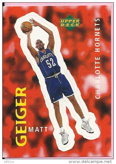 Sticker - UPPER DECK, 1997. - Basket / Basketball, No 198 - Matt Geiger, Charlotte Hornets - Otros & Sin Clasificación