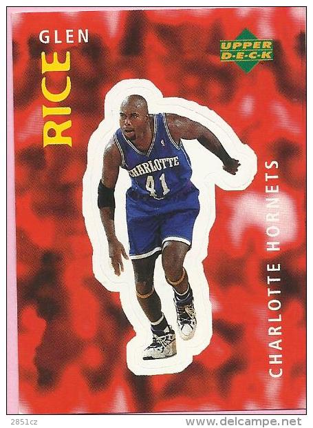 Sticker - UPPER DECK, 1997. - Basket / Basketball, No 199 - Glen Rice, Charlotte Hornets - Autres & Non Classés