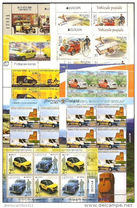 EUROPA 2013-“LOS VEHICULOS POSTALES"- COLECCIÓN  COMPLETÍSIMA: SELLOS+HOJITAS Y HOJAS BLOQUE-TEMÁ EMITIDO POR 64 PAISES - Années Complètes