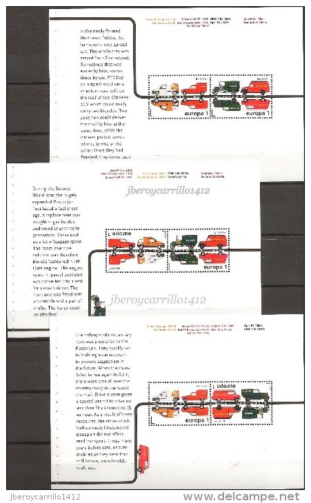 EUROPA 2013-“LOS VEHICULOS POSTALES"- COLECCIÓN  COMPLETÍSIMA: SELLOS+HOJITAS y HOJAS BLOQUE-TEMÁ EMITIDO POR 64 PAISES