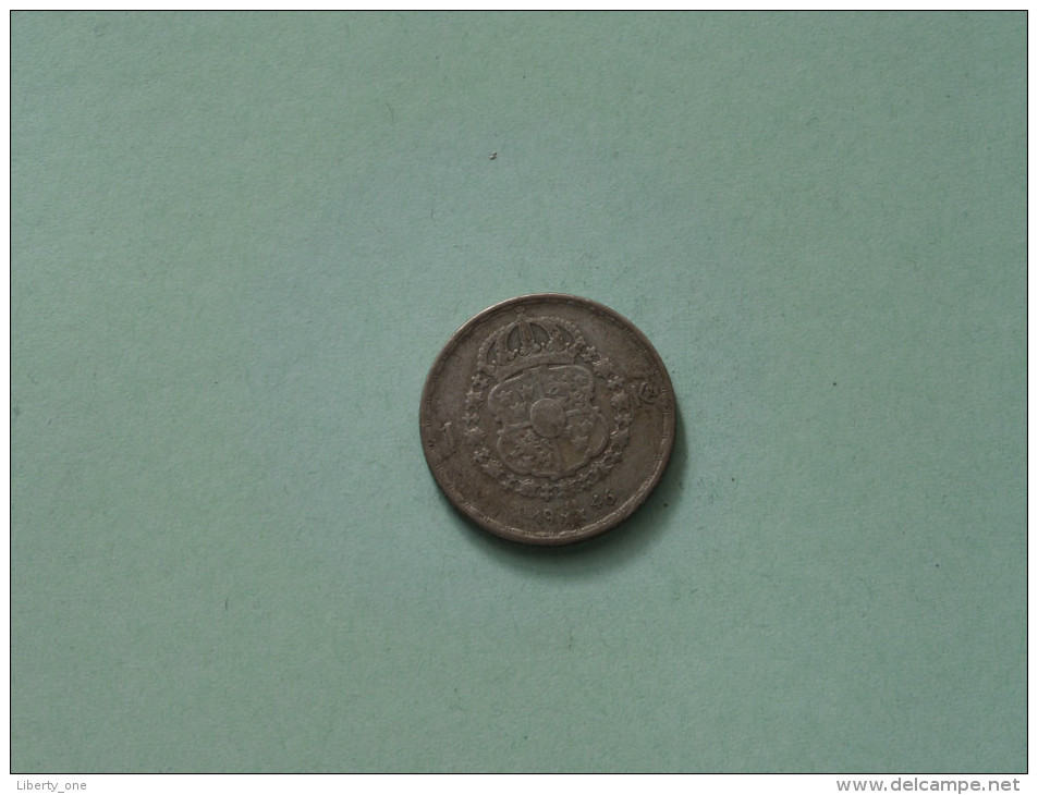 1946 TS - 1 Krona / KM 814 ( Uncleaned Coin / For Grade, Please See Photo ) !! - Suède