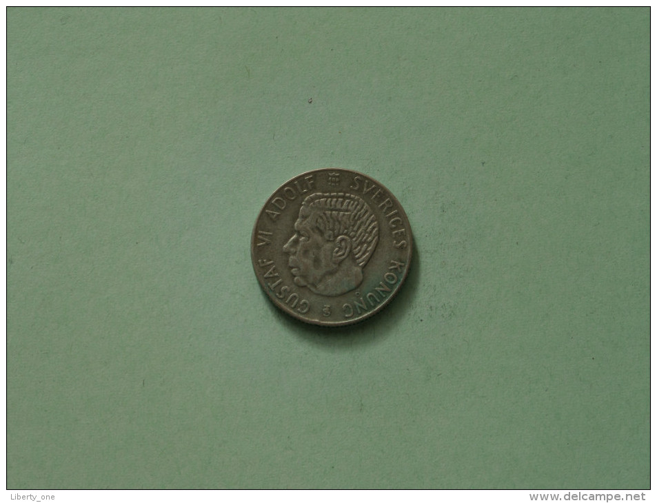 1956 TS - 1 Krona / KM 826 ( Uncleaned Coin / For Grade, Please See Photo ) !! - Suède