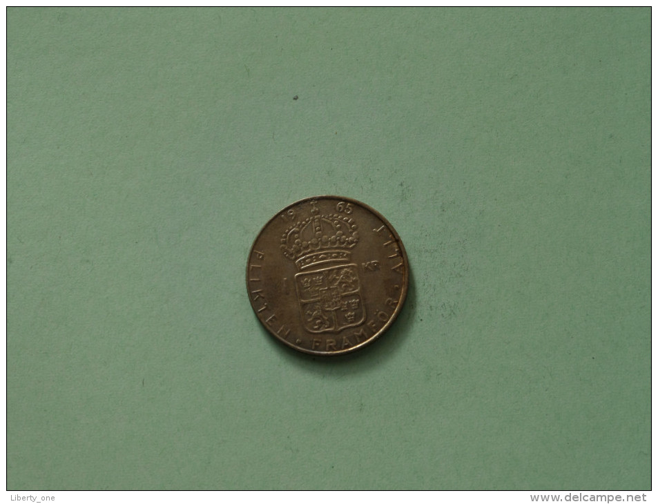 1965 U - 1 Krona / KM 826 ( Uncleaned Coin / For Grade, Please See Photo ) !! - Suède