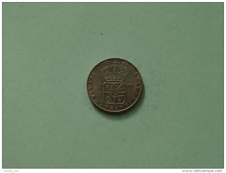 1965 U - 1 Krona / KM 826 ( Uncleaned Coin / For Grade, Please See Photo ) !! - Suède