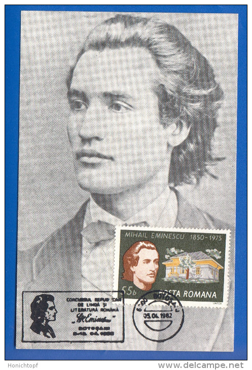 Rumänien; Maximumcarte; Eminescu; Botosani 1982 - Maximumkarten (MC)