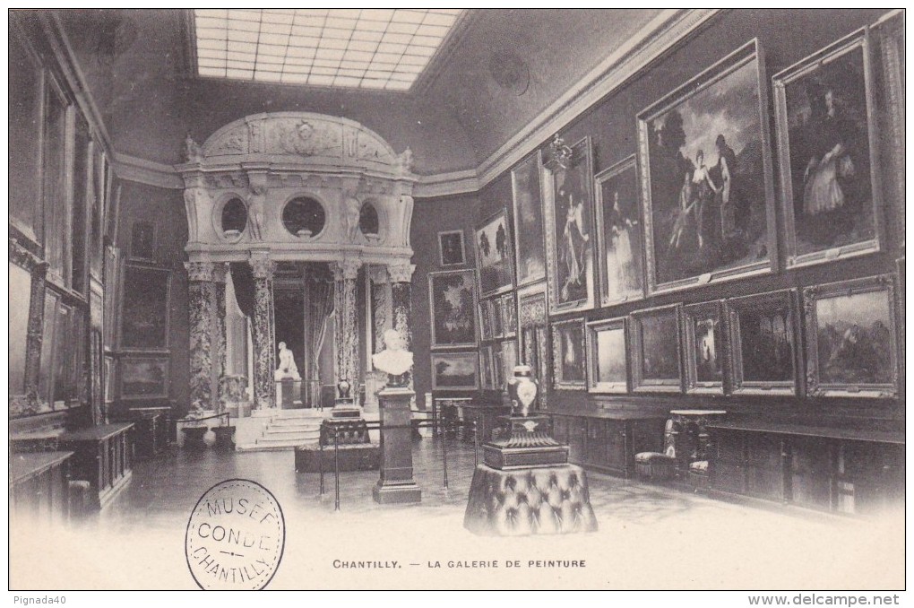 Cp , 60 , CHANTILLY , Le Château , Le Musée Condé , La Galerie De Peinture - Chantilly