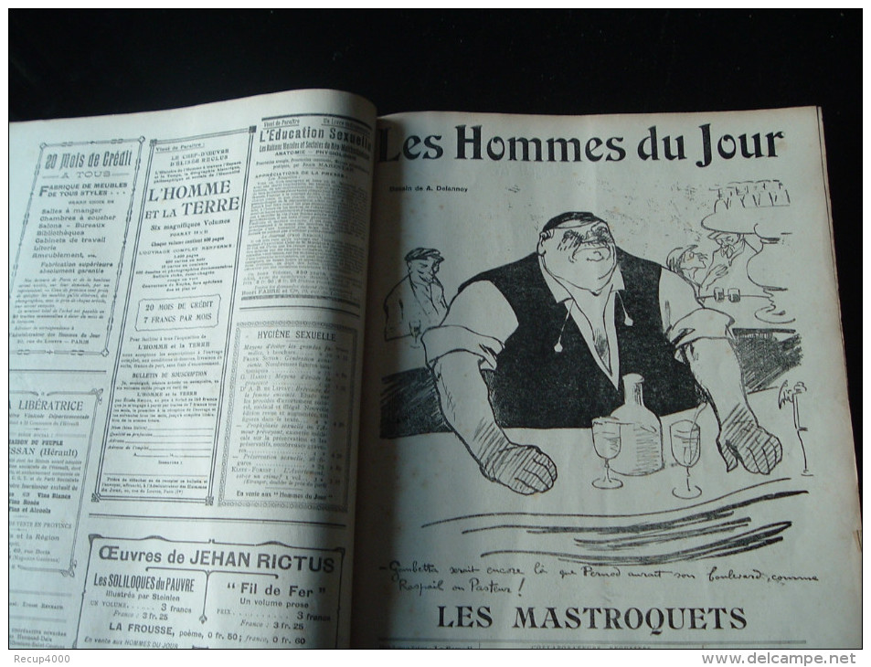 JOURNAUX  Poulbot  Lot  22n Brochés  Des "hommes Du Jour " Aout àdécembre 1910  Illustrateur Delannoy Et Poulbot - Autres & Non Classés