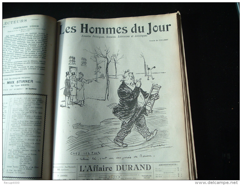 JOURNAUX  poulbot  lot  22n brochés  des "hommes du jour " aout àdécembre 1910  illustrateur delannoy et poulbot