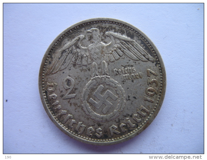 2 REICHSMARK SILVER - 2 Reichsmark