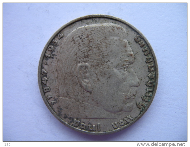 2 REICHSMARK SILVER 1937 F - 2 Reichsmark