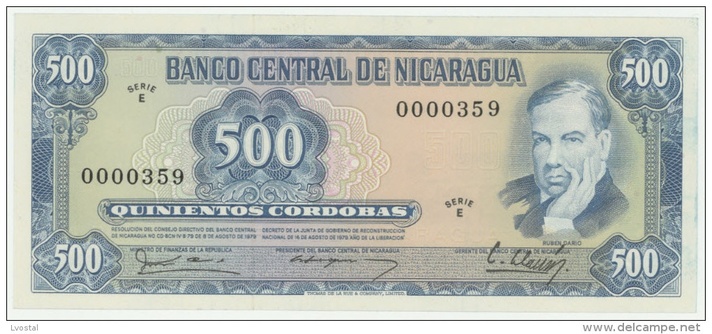 Nicaragua 500 Cordobas 16.8.1979 Pick 133 AU - Nicaragua