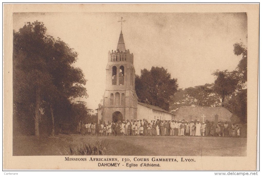 AFRIQUE, DAHOMEY,danhomé 1900,sud Est Bénin Actuel,royaume Africain,missionnaire Et Soeur,église Athiemé,convertis,rare - Dahomey