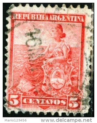 ARGENTINA, 1899-1903, COMMEMORATIVO, LIBERTA, FRANCOBOLLO USATO, Scott 127 - Oblitérés