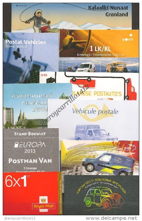 EUROPA 2013- TEMA ANUAL “LOS VEHICULOS POSTALES"- COLECCIÓN  DE LOS 20 CARNETS  OFICIALES  EMITIDOS - Volledig Jaar