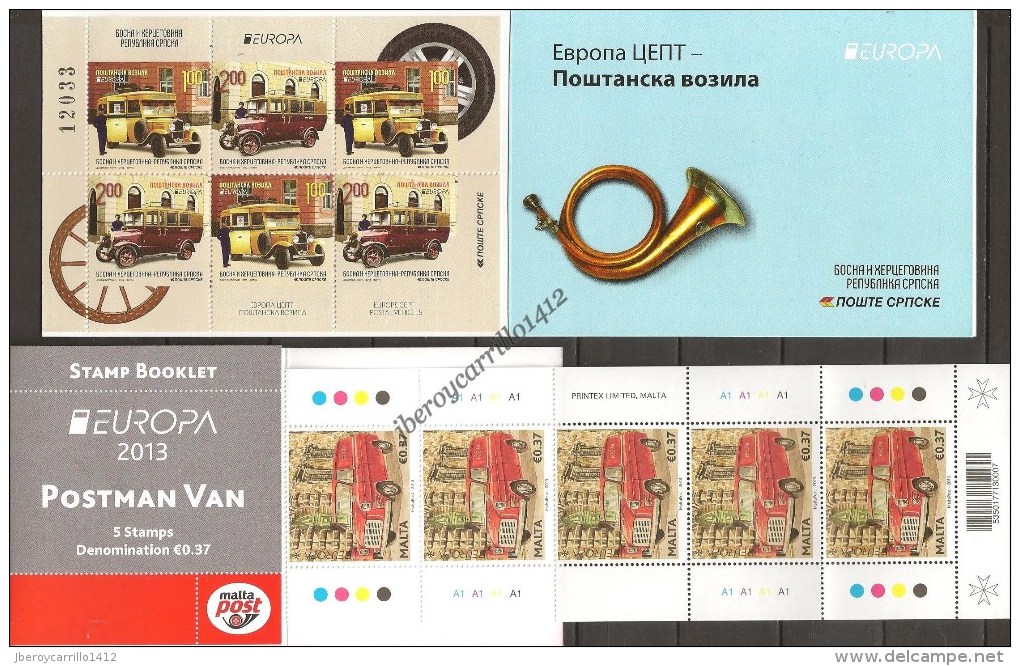 EUROPA 2013- TEMA ANUAL “LOS VEHICULOS POSTALES"- COLECCIÓN  DE LOS 20 CARNETS  OFICIALES  EMITIDOS - Full Years