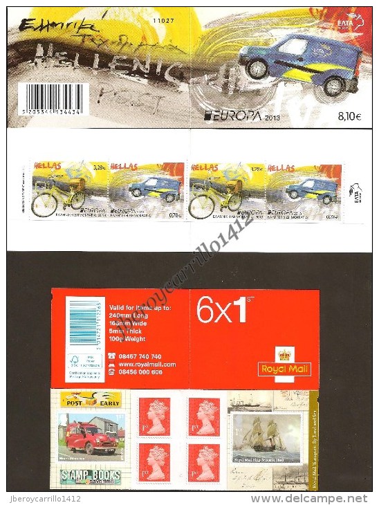 EUROPA 2013- TEMA ANUAL “LOS VEHICULOS POSTALES"- COLECCIÓN  DE LOS 20 CARNETS  OFICIALES  EMITIDOS