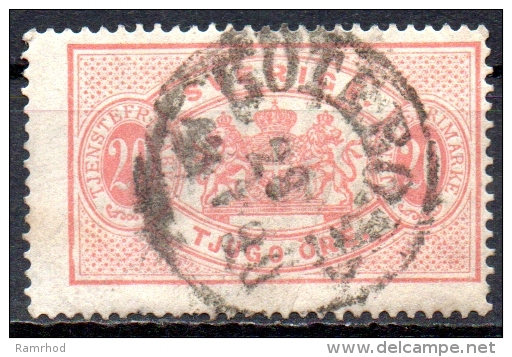 SWEDEN 1874 Official -  20ore - Red   FU - Dienstzegels