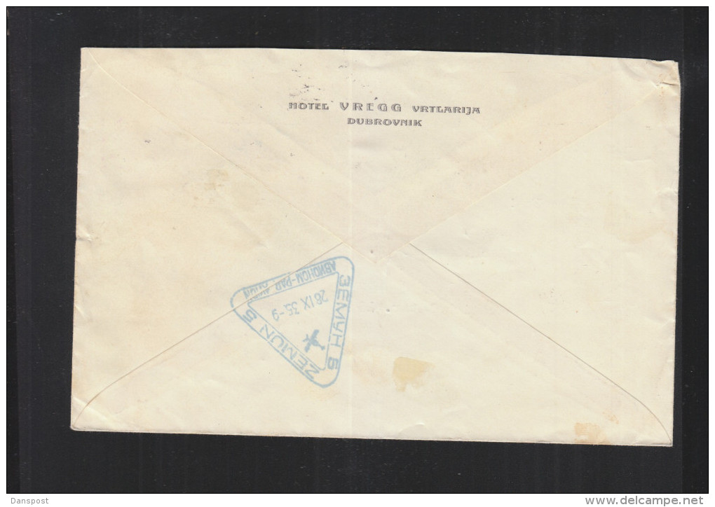 Yugoslavia Expres Air Mail Cover 1935 Dubrovnik To Germany - Luftpost