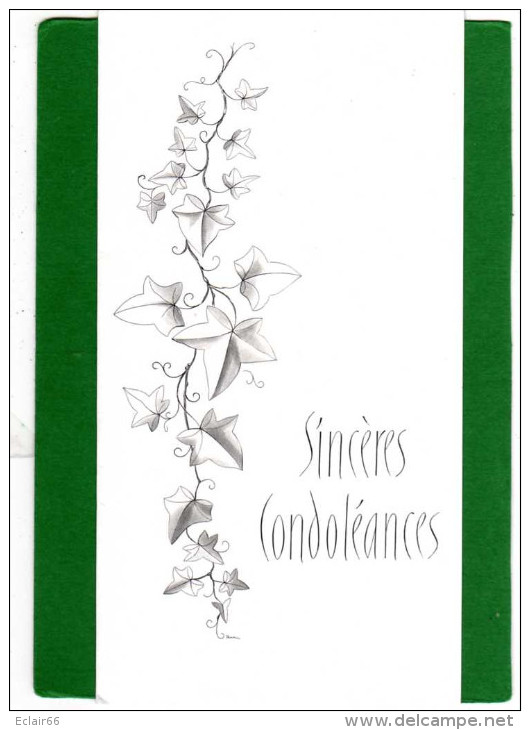 CARTE DOUBLE PAGES SINCERES CONDOLEANCES ETAT Impeccable  Année 1995 (1) - Funerali