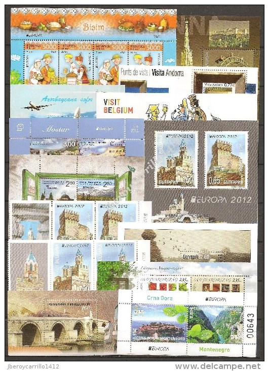 EUROPA 2012- “VISITAR ..." - COLECCIÓN  COMPLETÍSIMA  DE SELLOS + HOJITAS Y HOJAS BLOQUE.-TEMÁTICA EMITIDA POR 65 PAÍSES - Komplette Jahrgänge