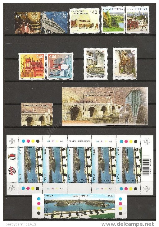 EUROPA 2012- “VISITAR ..." - COLECCIÓN  COMPLETÍSIMA  DE SELLOS + HOJITAS y HOJAS BLOQUE.-TEMÁTICA EMITIDA POR 65 PAÍSES