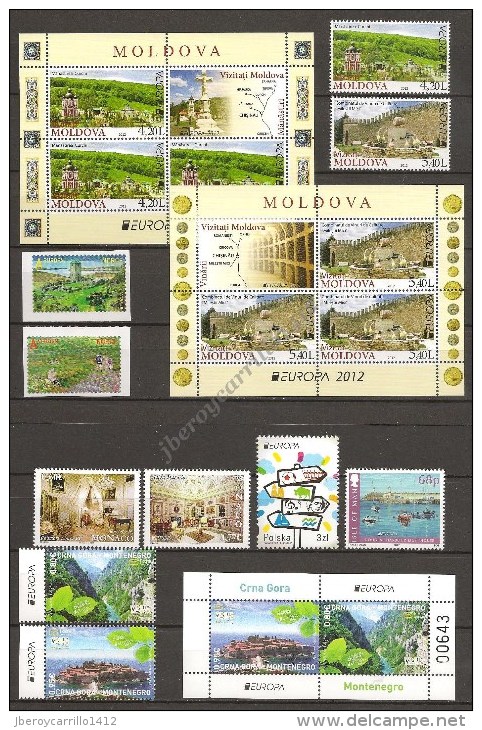 EUROPA 2012- “VISITAR ..." - COLECCIÓN  COMPLETÍSIMA  DE SELLOS + HOJITAS y HOJAS BLOQUE.-TEMÁTICA EMITIDA POR 65 PAÍSES