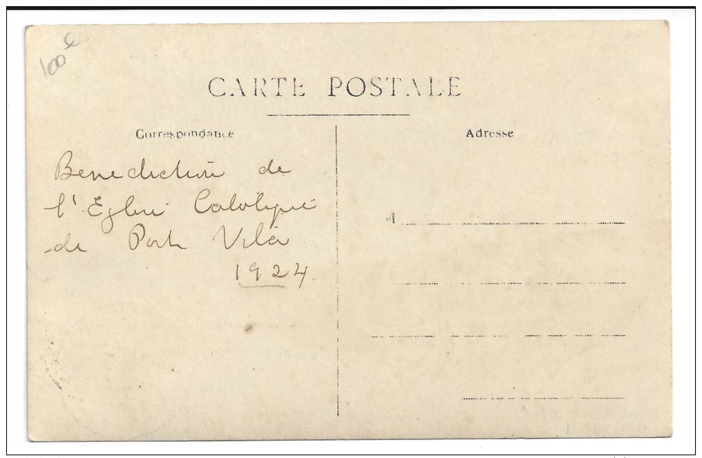 CPA Nouvelles Hébrides Carte Photo Bénédiction De L'église Catholique De Port Vila 1924 - Vanuatu