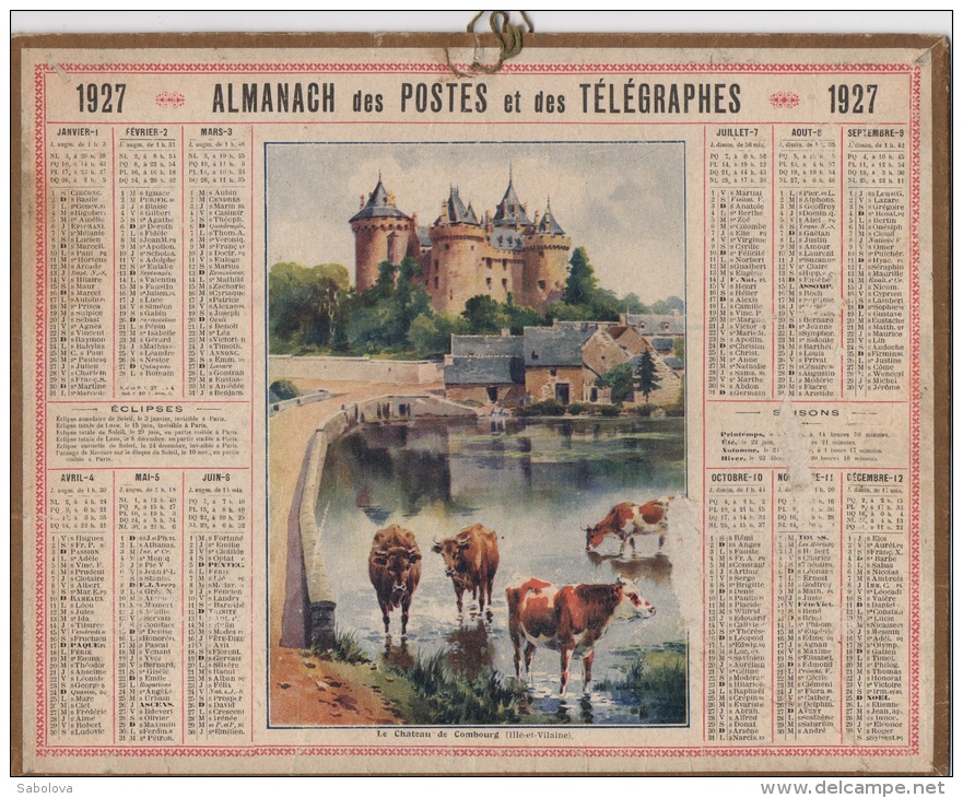 Calendrier 1927 Légère Errafflure - Tamaño Grande : 1921-40