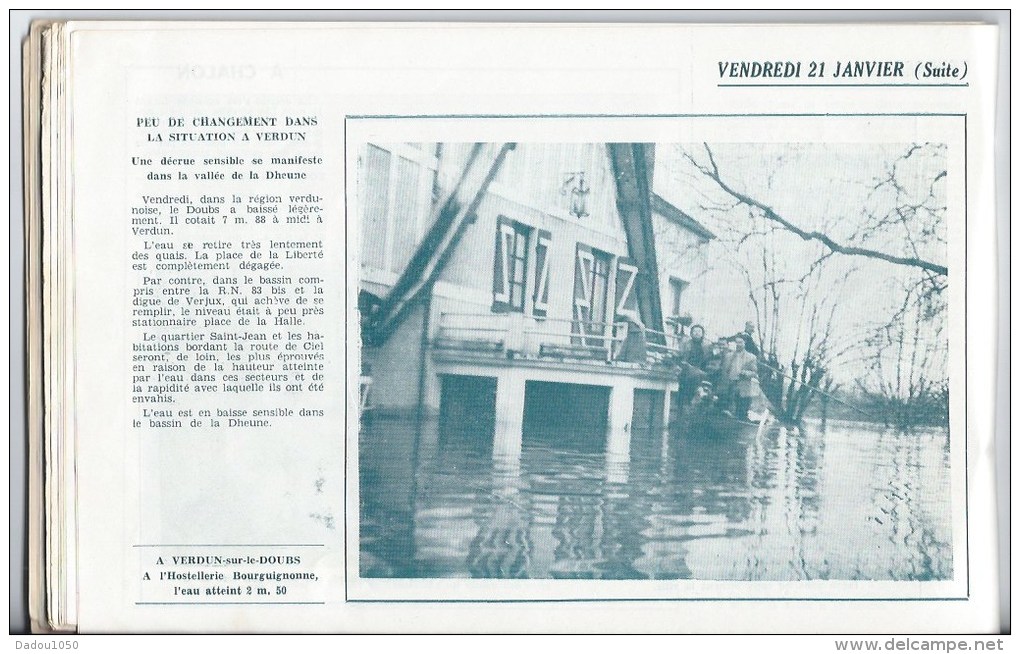 Les Innondations  ,janvier 1955 Chalon Sur Saone Et Sa Région - Autres & Non Classés