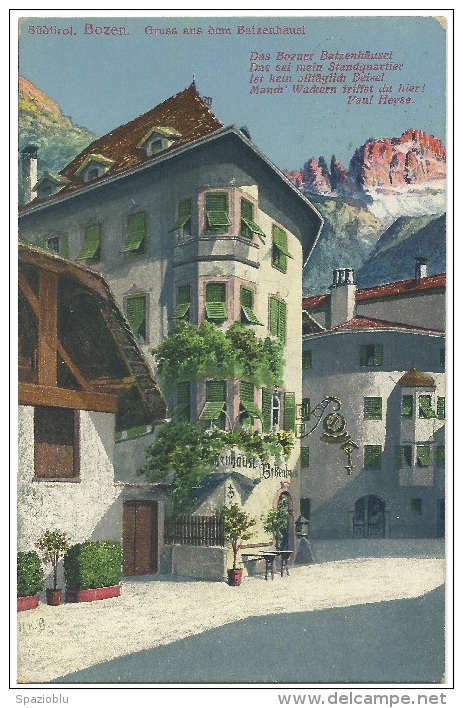 Bolzano 1912, "Gruss Aus Dem Batzenhausl" - Illustratore  P. Heyse - Bolzano