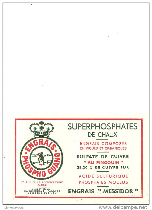 Buvard Messidor Engrais Phospho Guano Superphosphates De Chaux 27, Rue De La Rochefoucauld à Paris - Agriculture