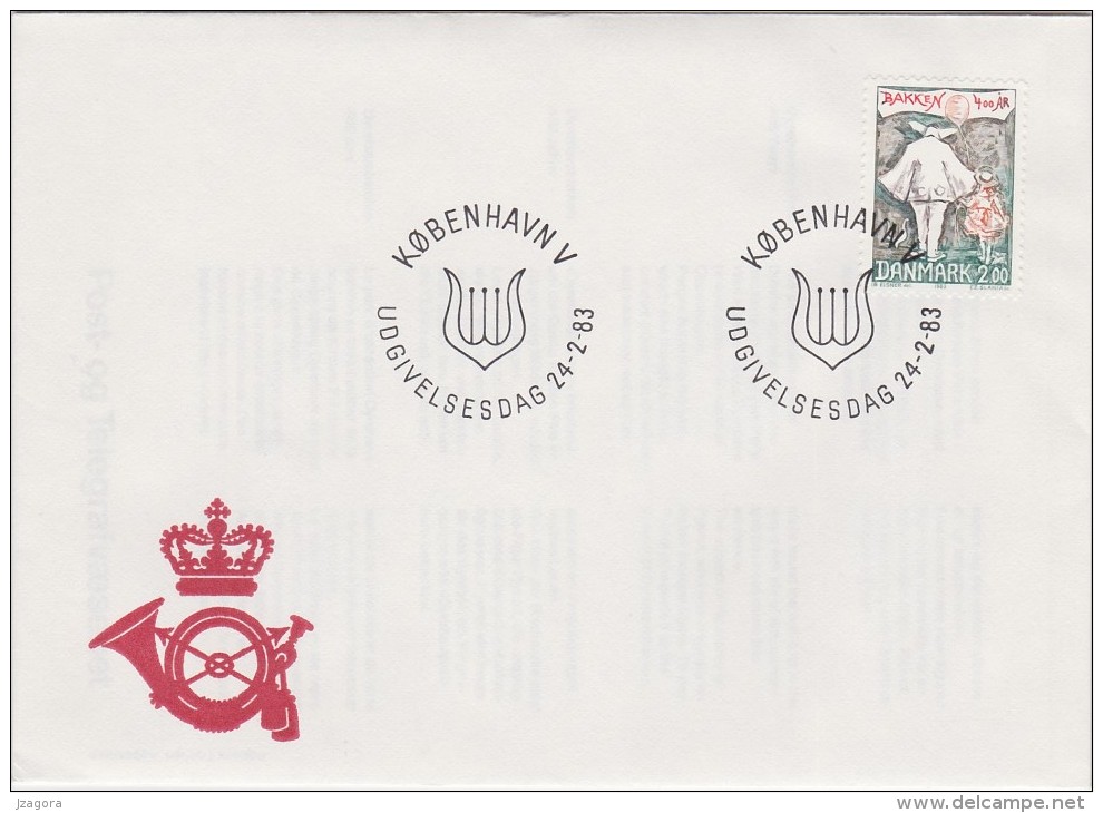 AMUSEMENT PARK VERGNÜGUNGSPARK COPENHAGEN 400 ANNIV. DENMARK DANMARK DÄNEMARK 1983 Mi 769 FDC Slania Clown Children - Marionetas