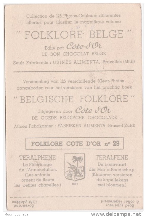Chromo : Teralphene - Pélerinage De L'Annonciation ...  - Folklore Belge Côte D'or N° 29 (chocolat) - Affligem