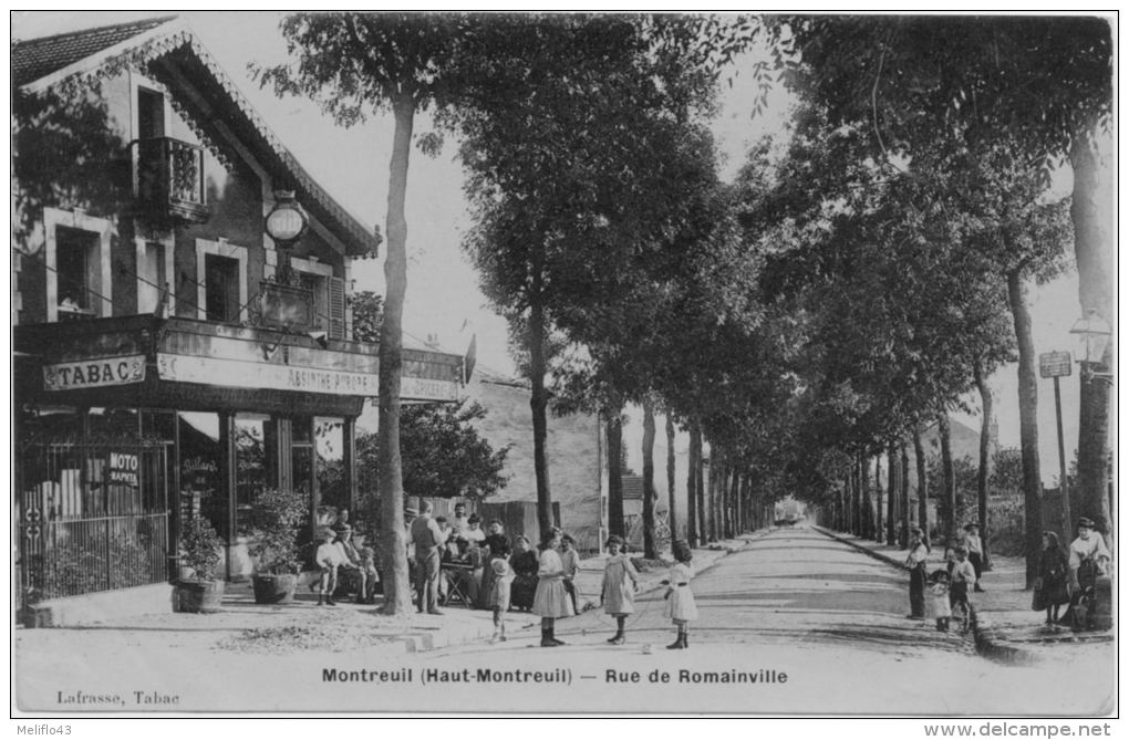 93 / CPA A - Montreuil (Haut Montreuil) - Rue De Romainville  (Trés Belle Carte) - Montreuil