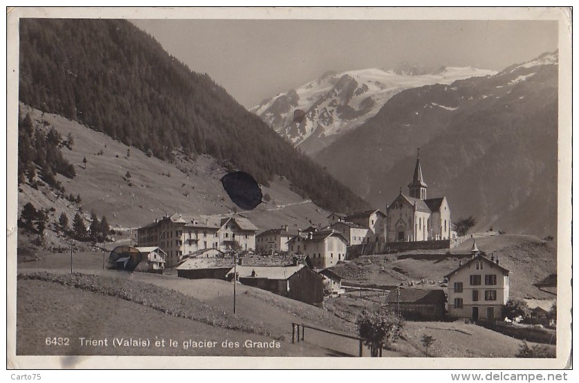 Suisse - Trient - Village - Cachet Postal 1937 - Trient