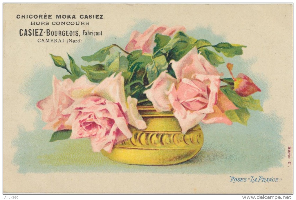 CPA Fleurs - Vase De Roses - Chicorée Moka Casiez Hors Concours CASIEZ-BOURGEOIS Cambrai - Autres & Non Classés