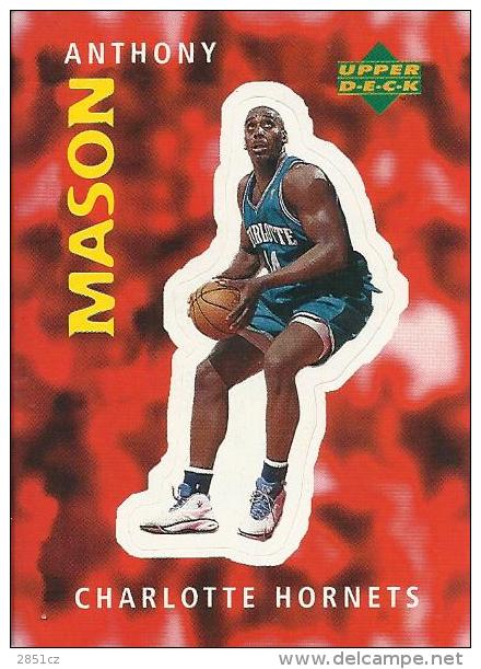 Sticker - UPPER DECK, 1997. - Basket / Basketball, No 200 - Anthony Mason, Charlotte Hornets - Autres & Non Classés